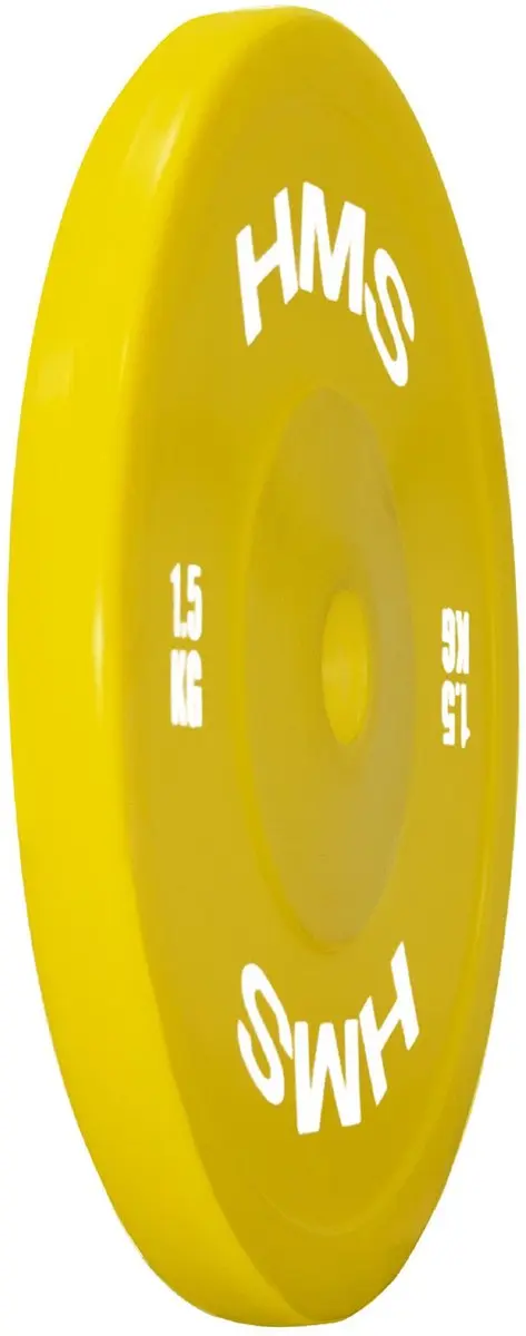 HMS TPP01 Olympische Halteringschijf PE 1,5 kg - 2x - Geel - afbeelding 5 van 5