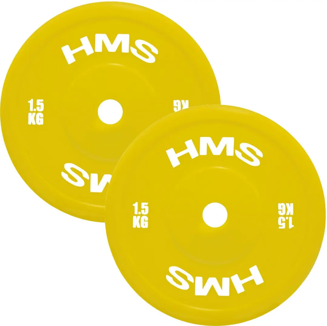 HMS TPP01 Olympische Halteringschijf PE 1,5 kg - 2x - Geel - afbeelding 2 van 5