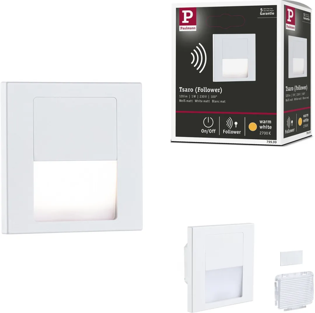 Paulmann Tsaro LED-wandinbouwlamp 1W 80lm 2700K - Wit mat