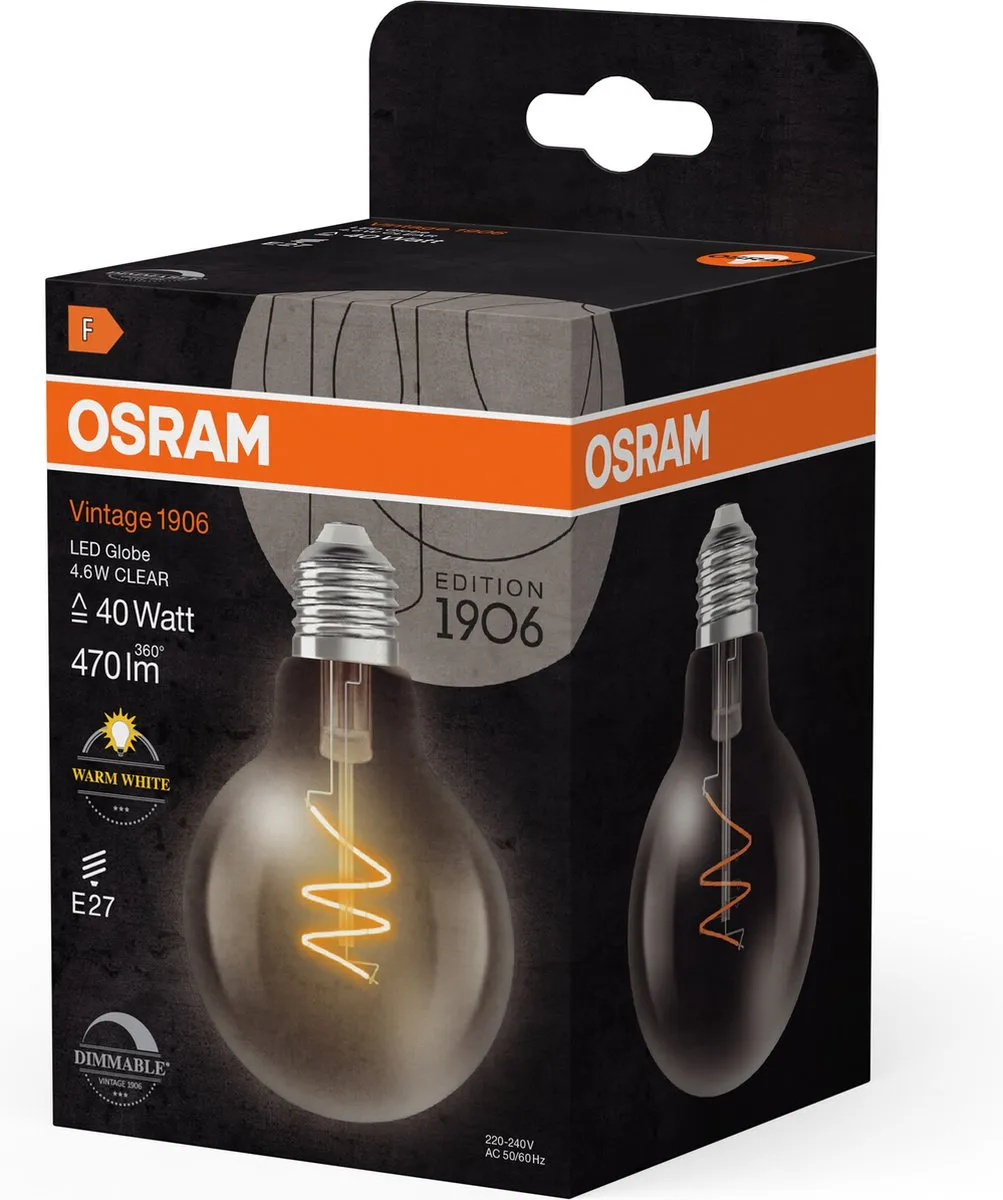 Osram Vintage 1906 LED E27 Globe 4.6W 470lm - Zeer Warm Wit