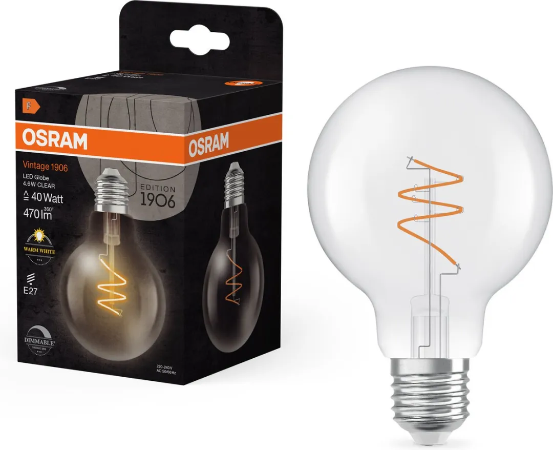Osram Vintage 1906 LED E27 Globe 4.6W 470lm - Zeer Warm Wit