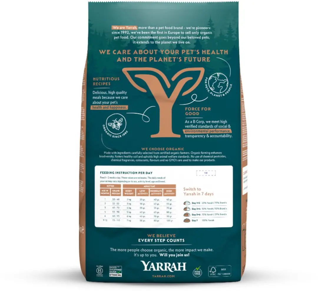 Yarrah Bio Kattenvoer Graanvrij Kip & Vis 800g - afbeelding 6 van 6