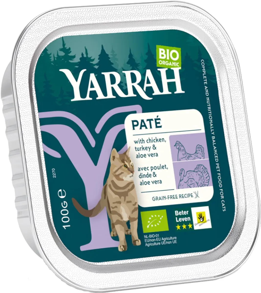 Yarrah Bio Kattenvoer Paté Kip & Kalkoen 100g - afbeelding 4 van 6