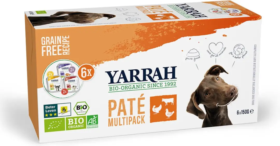 Yarrah Bio Hondenvoer Paté Kip Kalkoen Rund