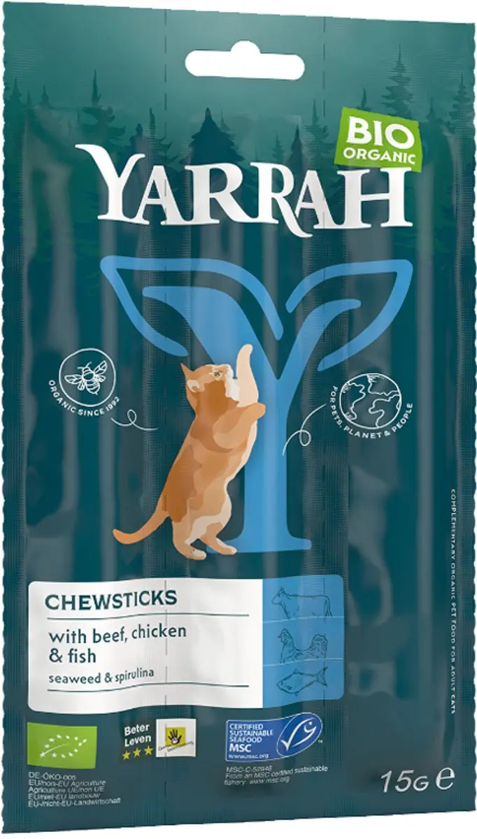 Yarrah Bio Kauwstaafjes Kat - 15g - 3 stuks - afbeelding 5 van 6
