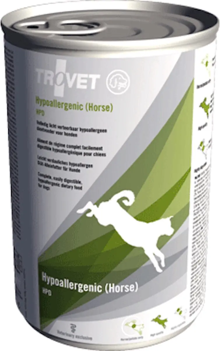 Trovet Hondenvoer Nat HPD Hypoallergeen Paard - 6x 400g - afbeelding 2 van 2