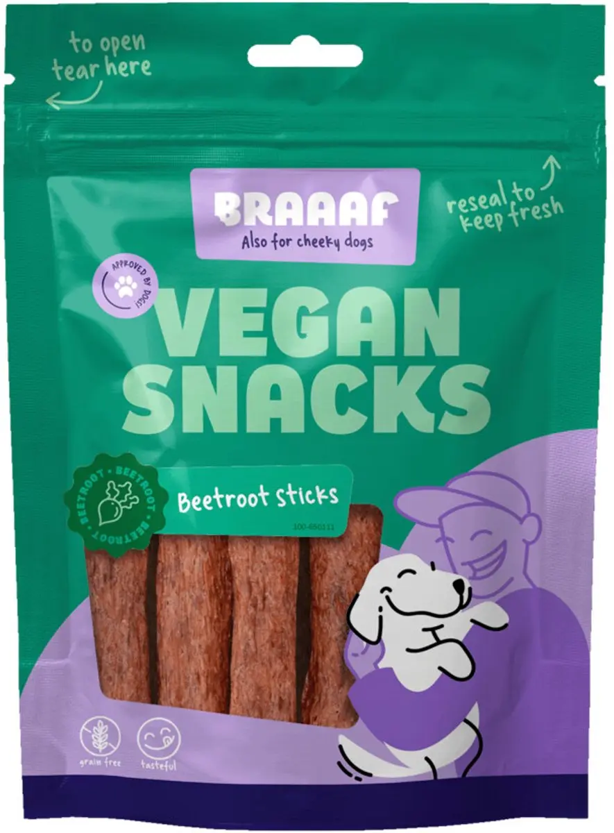 Braaaf Hondensnack Sticks Bieten 12 cm