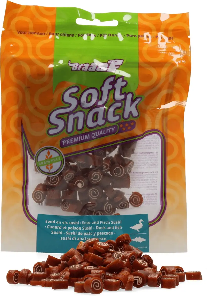 Braaaf Hondensnack Sushi Kip & Vis 85g