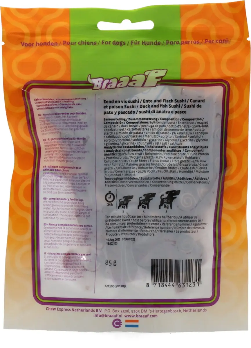 Braaaf Soft Snack Tonijnstick met Wortel en Sperzieboon 85g - afbeelding 6 van 6