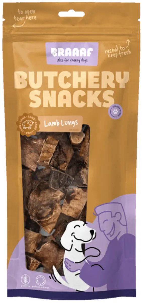 Braaaf Butchery Lamb Lungs Hondensnack