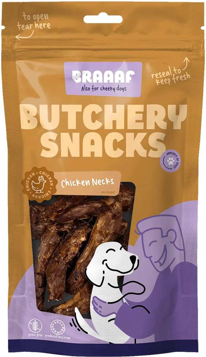 Braaaf Hondensnack Butchery Chicken Necks 125g - afbeelding 2 van 2