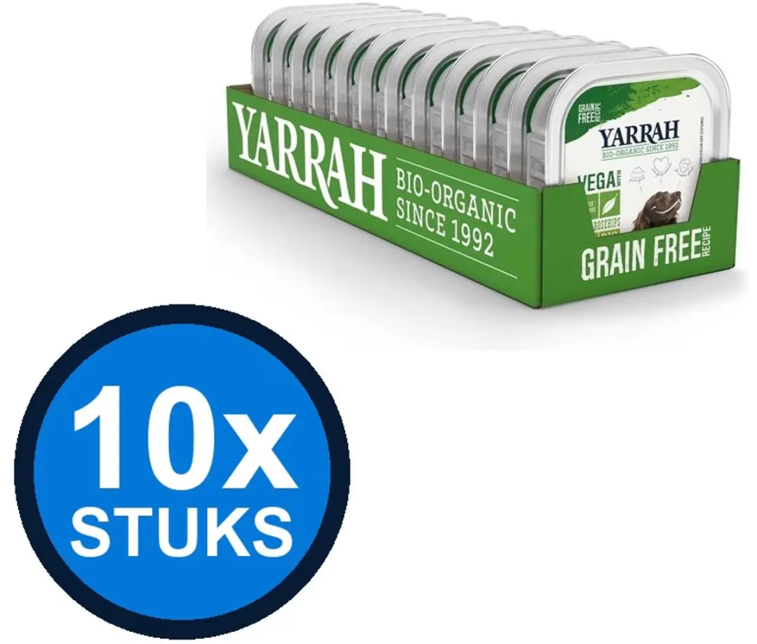 10x Yarrah dog bio alu brokjes grvr vega groente 150gr