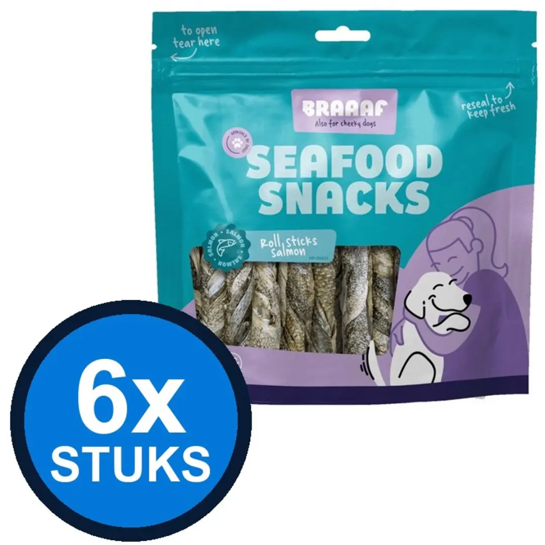 6x Braaaf Salmon Roll Sticks