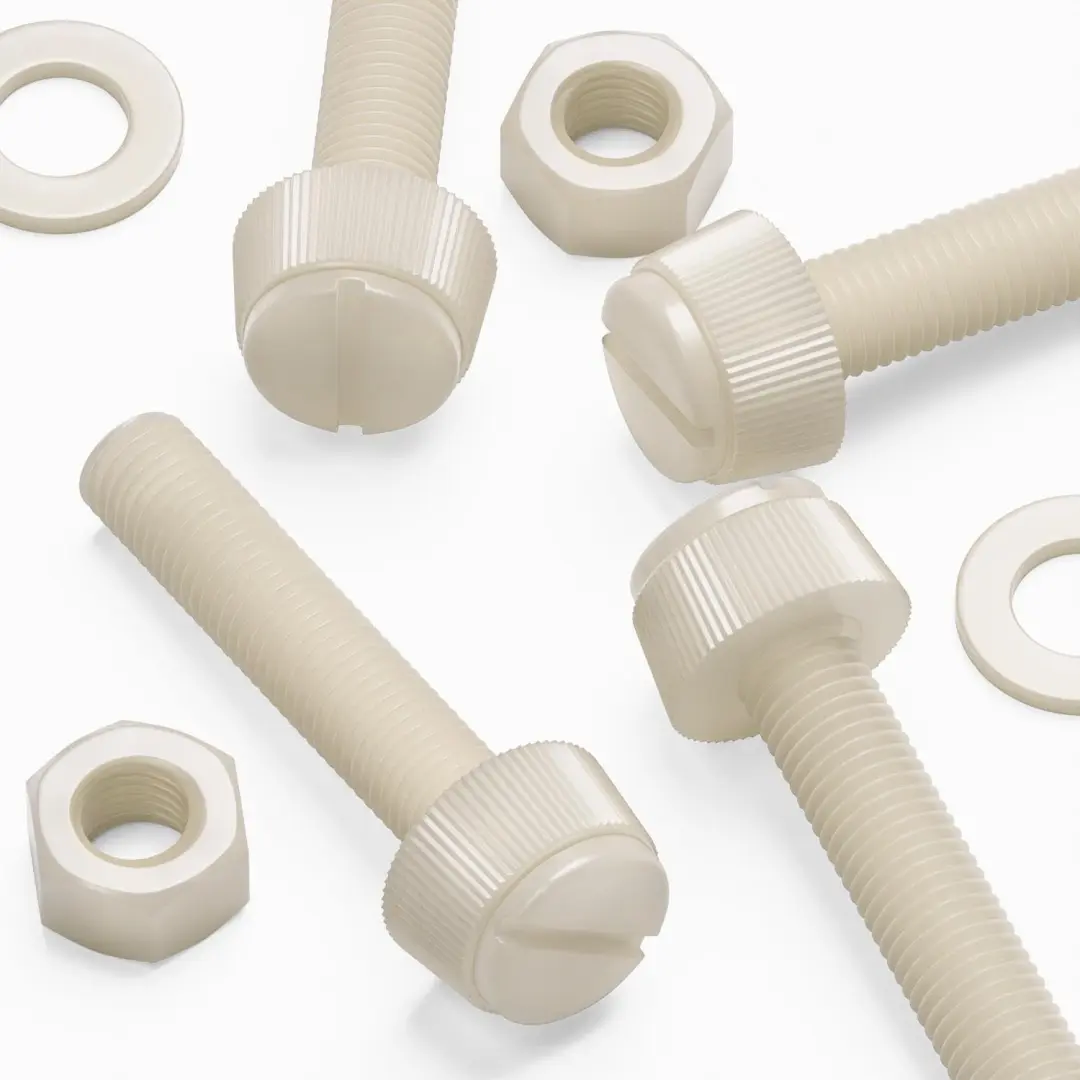 50x Nylon Rändelschrauben M8 x 40mm met Moeren & Ringen