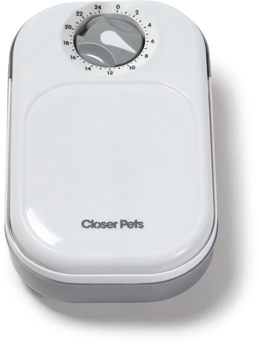 Closer Pets C100 automatische voerbak voor één maaltijd met roestvrijstalen ba