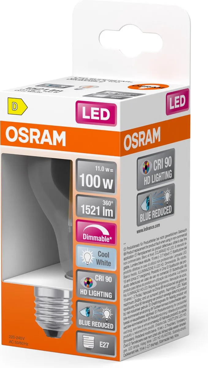 Osram Superstar LED Lamp E27 11W 1521 Lumen - Koel wit