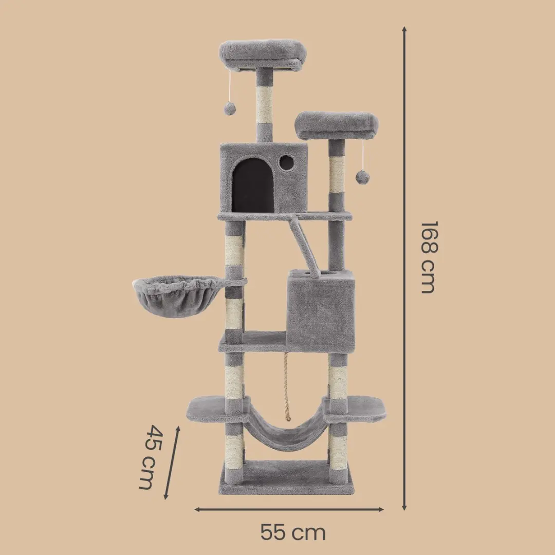 Feandrea Mauzi Kattenboom - 168cm - Lichtgrijs - afbeelding 4 van 6
