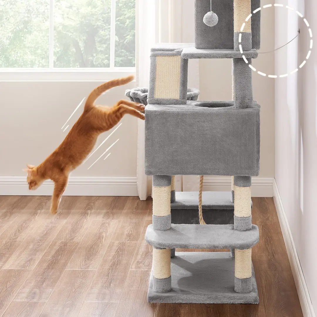 Feandrea Mauzi Kattenboom - 168cm - Lichtgrijs - afbeelding 2 van 6