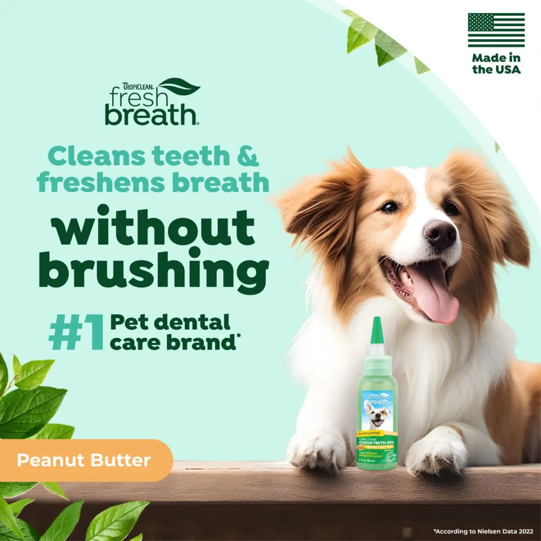 TropiClean Fresh Breath Tandgel Honden - Pindakaas - afbeelding 2 van 6