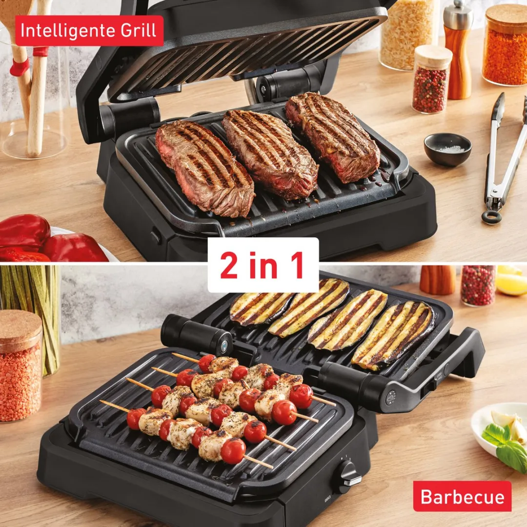 Tefal OptiGrill 2in1 GC7728 Grill & BBQ - 2100W - 2 Platen - Zwart