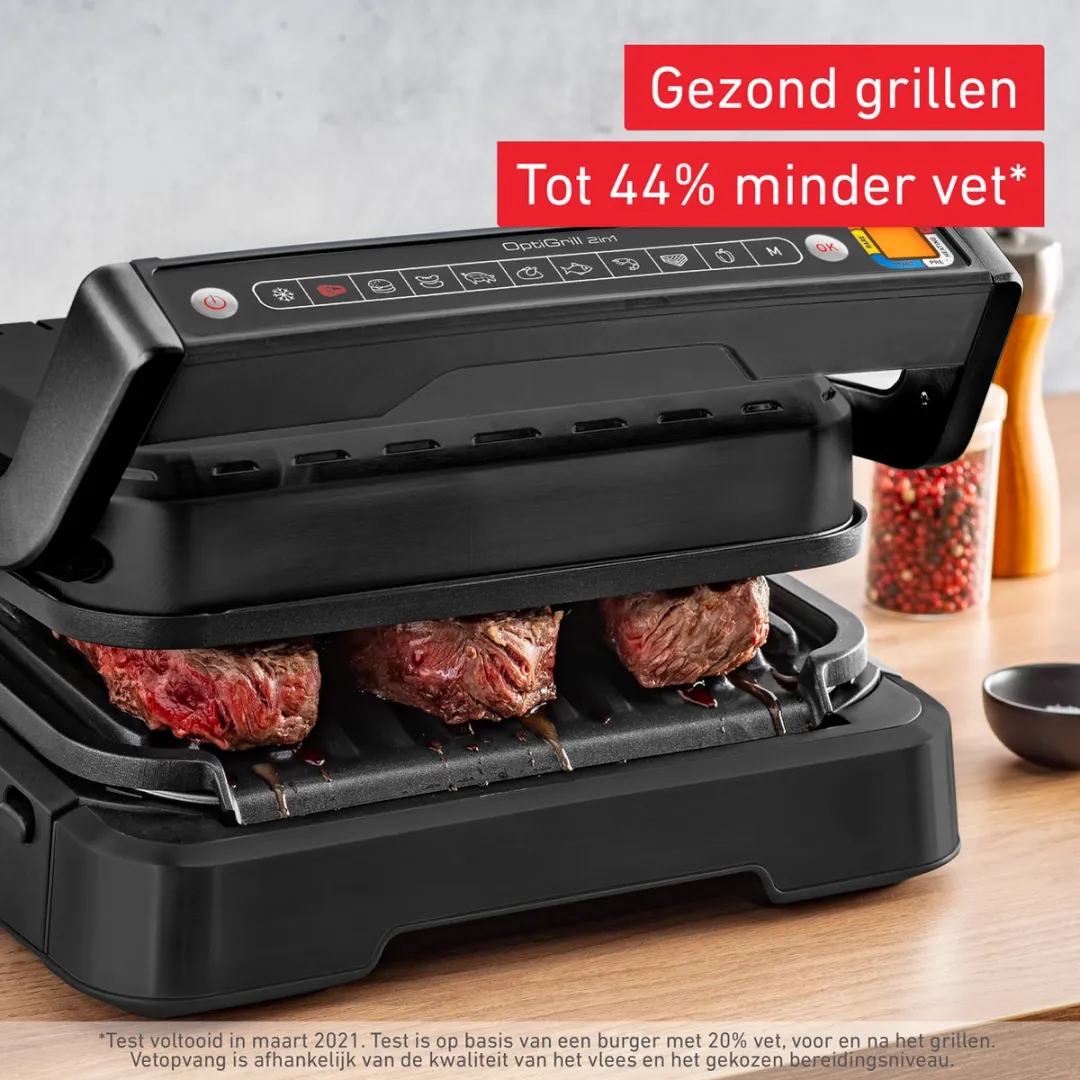 Tefal OptiGrill 2in1 GC7728 Grill & BBQ - 2100W - 2 Platen - Zwart - afbeelding 6 van 6