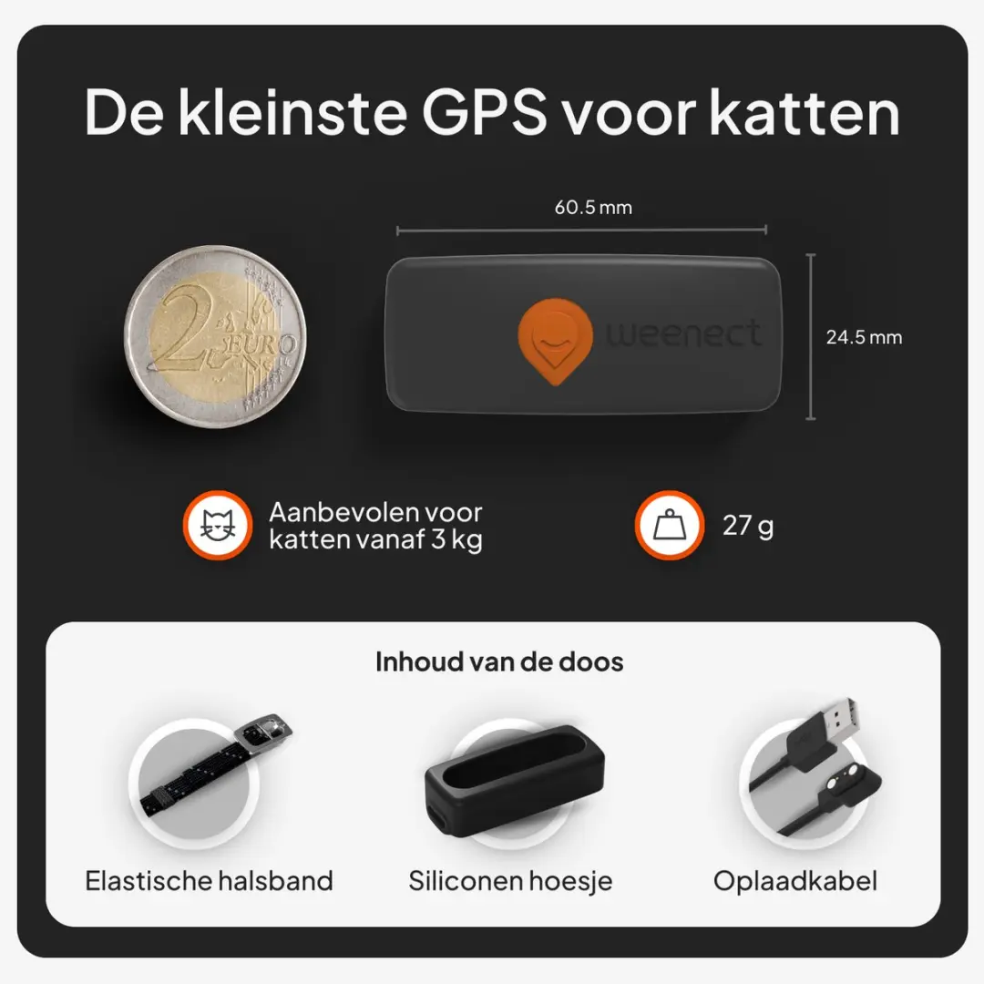 Weenect Cat XS WTE06CBDE01B GPS-Tracker - Zwart - afbeelding 4 van 6