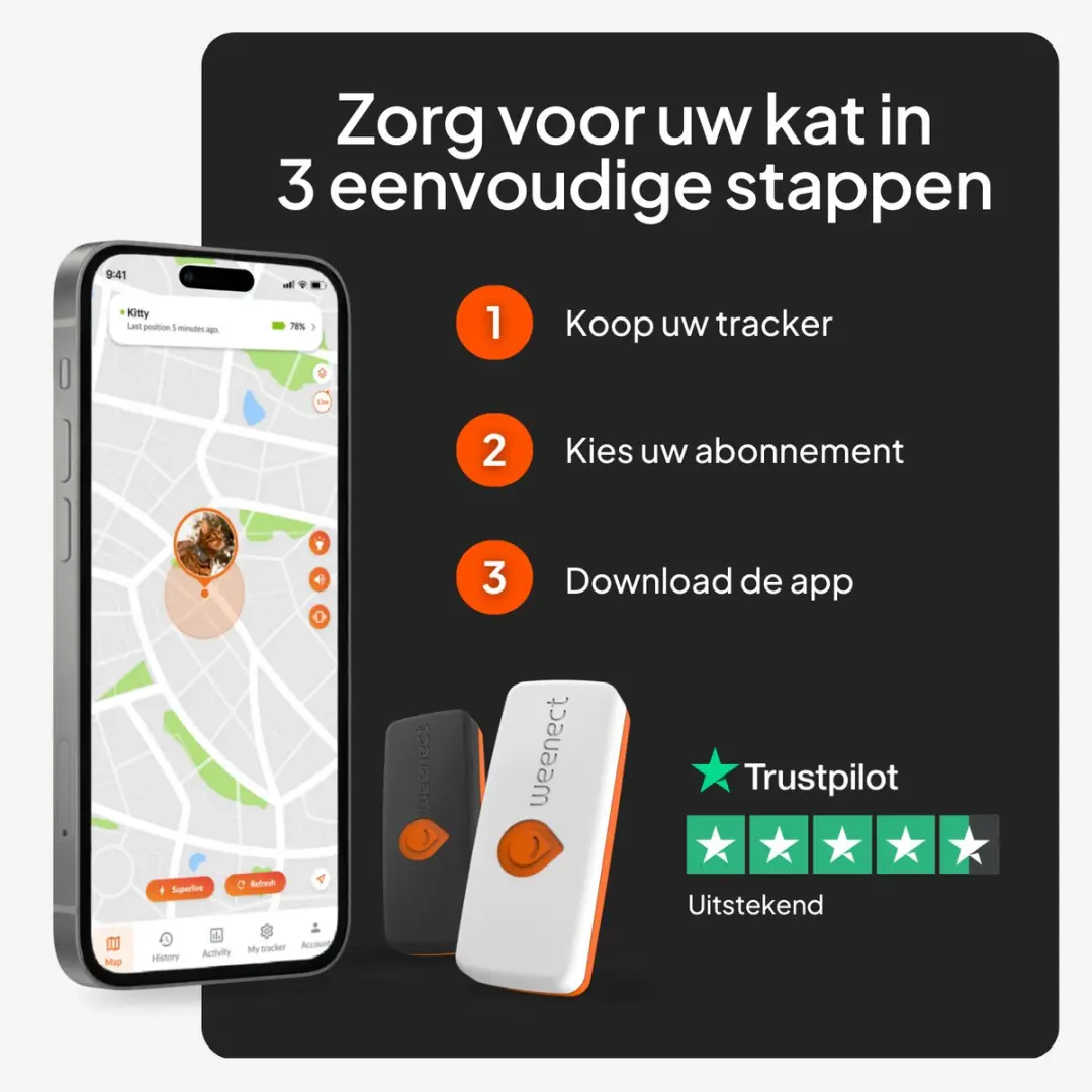 Weenect Cat XS WTE06CBDE01B GPS-Tracker - Zwart - afbeelding 2 van 6