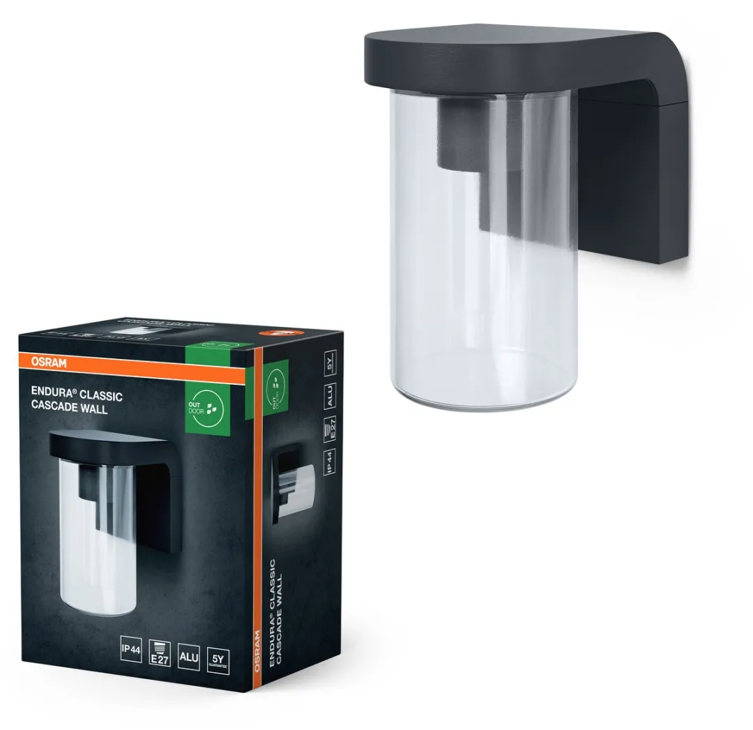 Osram Endura Classic Cascade Wall E27 Wandlamp - Donkergrijs