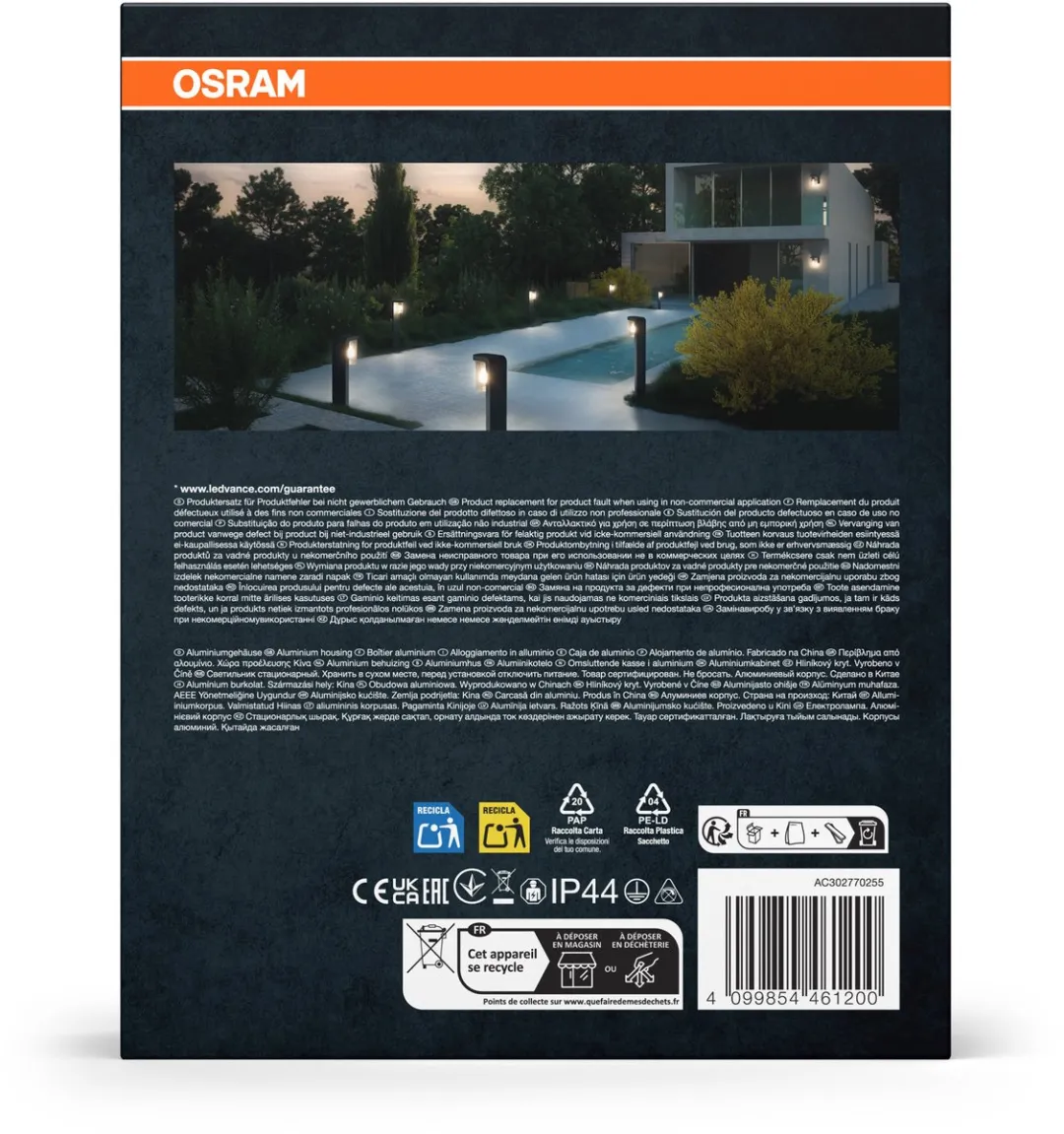 Osram Endura Classic Cascade Wall E27 Wandlamp - Donkergrijs - afbeelding 6 van 6