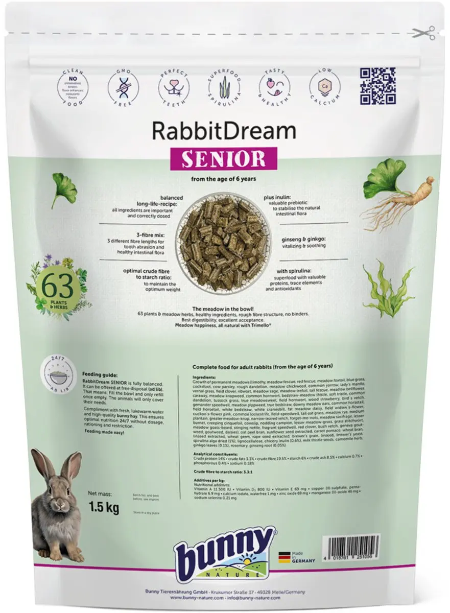 Bunny Nature Konijnendroom Senior - 1,5 kg - afbeelding 3 van 3