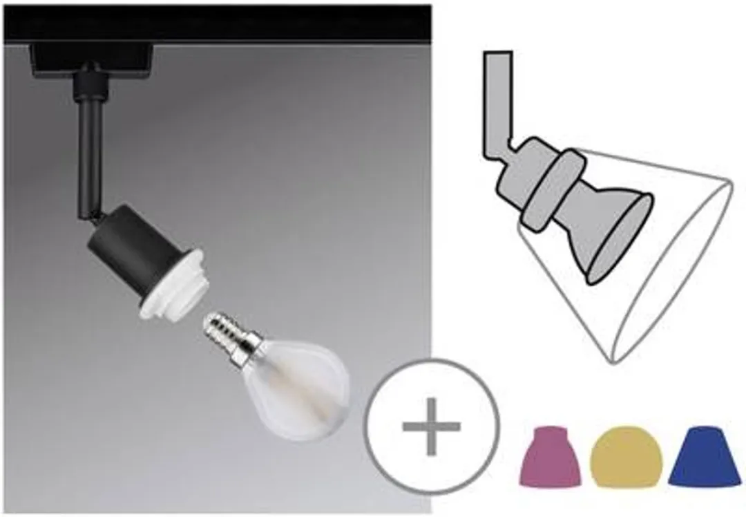 Paulmann URail Systeemlamp 96913 E14 - Zwart