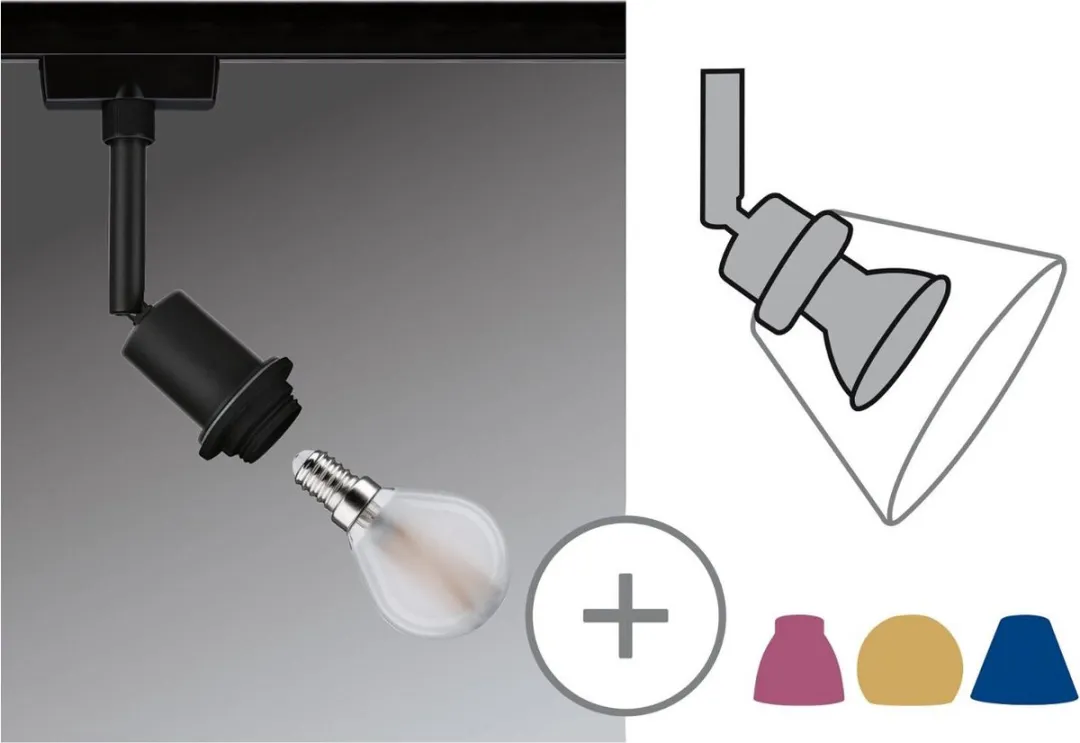 Paulmann URail Systeemlamp 96913 E14 - Zwart - afbeelding 6 van 6