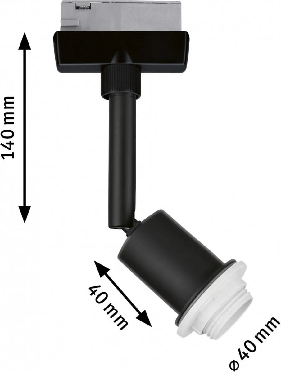 Paulmann URail Systeemlamp 96913 E14 - Zwart