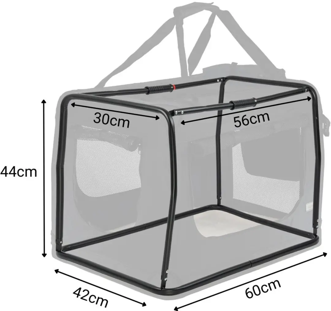 Lionto Honden Transportbox Opvouwbaar 60x42x44cm - Zwart - afbeelding 6 van 6