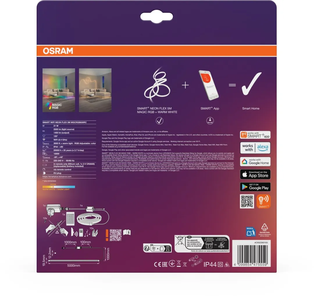 Osram Smart+ Wifi Neon Flex MGC TW RC RGBW LED-strip 5m