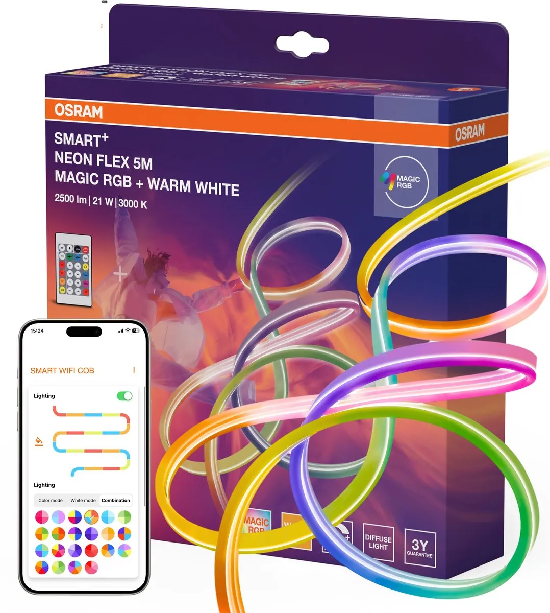 Osram Smart+ Wifi Neon Flex MGC TW RC RGBW LED-strip 5m