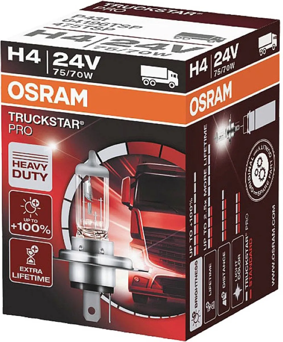 Osram Truckstar H4 Halogeenlamp 75/70W 24V