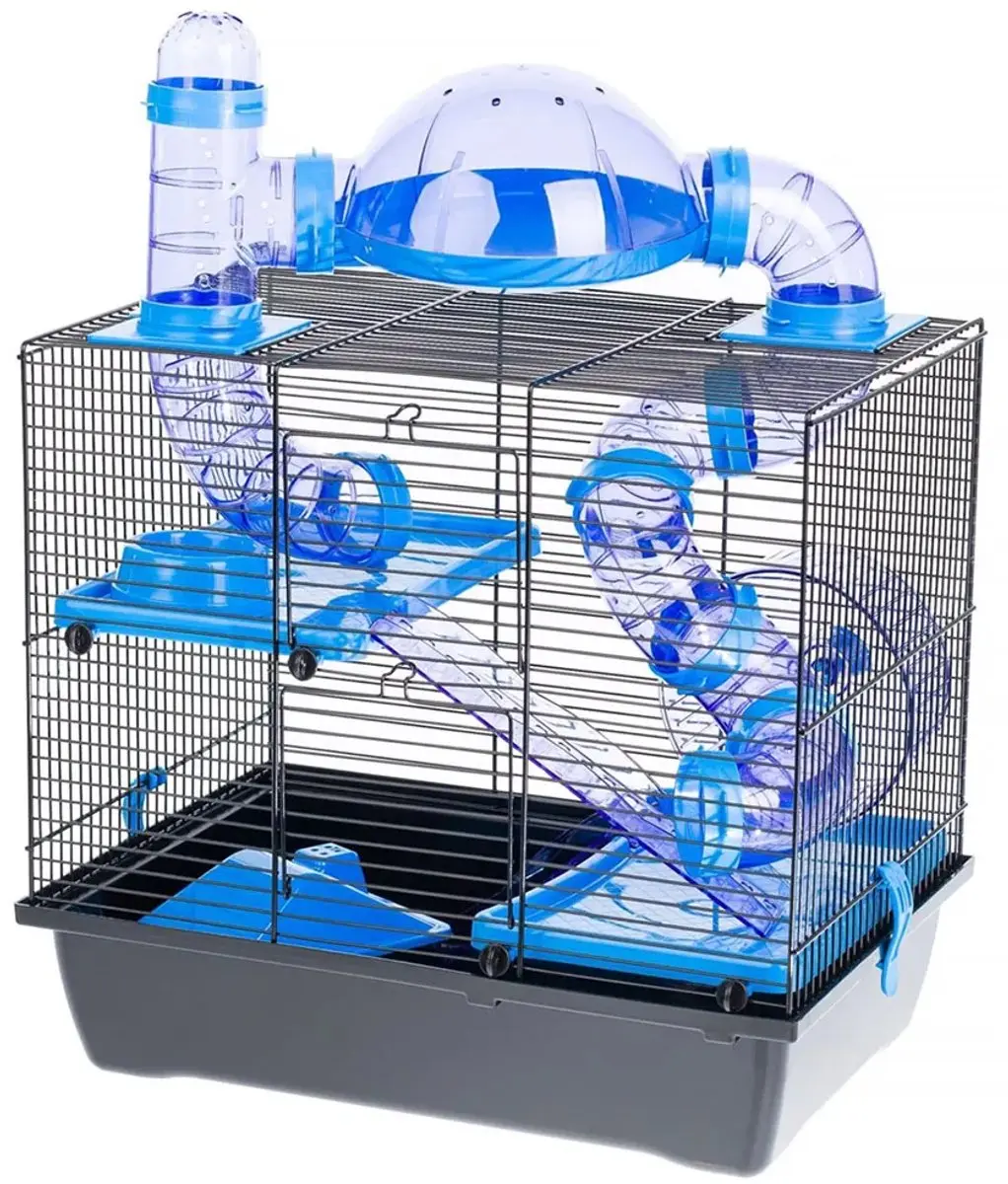 Inter-zoo Rocky Terrace Knaagdierkooi - 42x29x55cm - Blauw - afbeelding 2 van 2