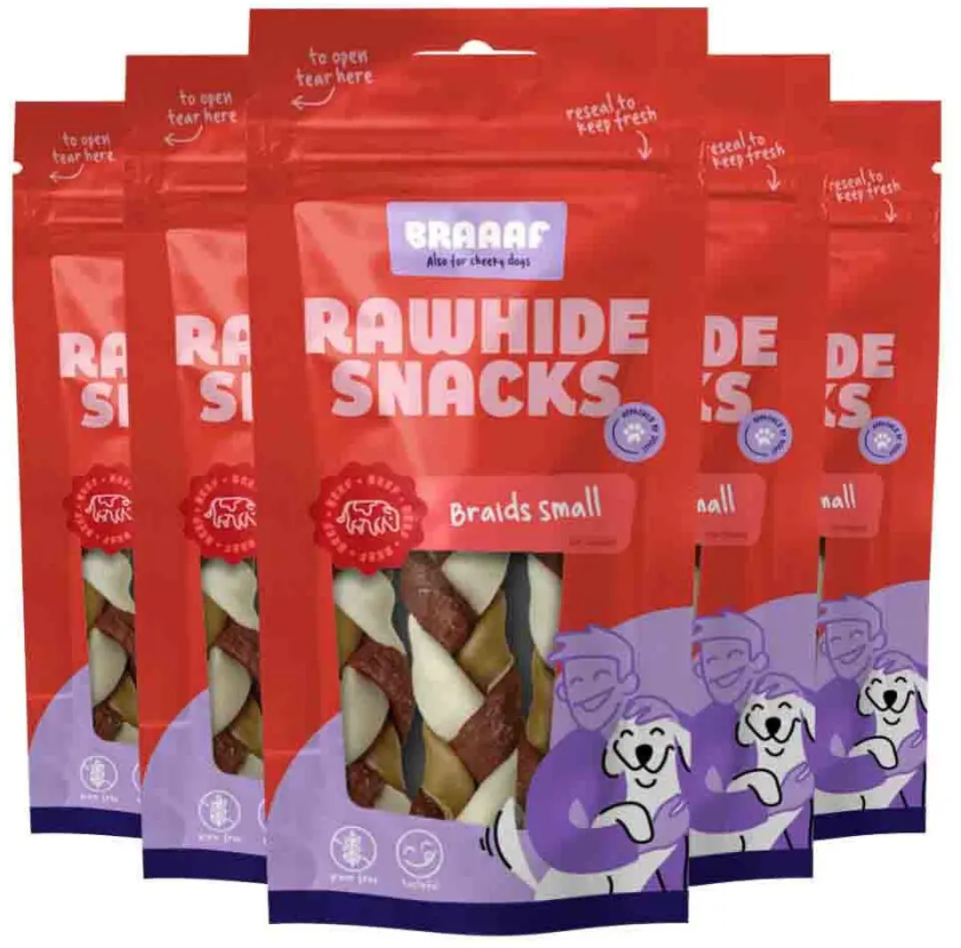 Braaaf Hondensnack Twister Vlecht Klein 12 cm