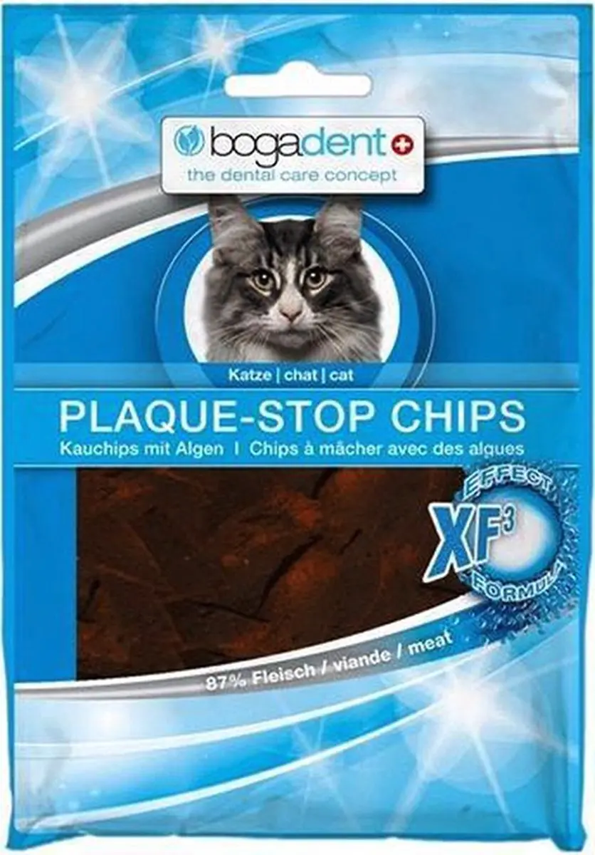 **2 X ** Bogadent Plaquestop chips voor katten 87% kip