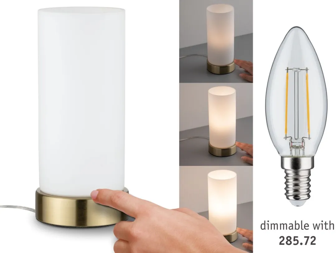 Paulmann Pinja LED-tafellamp E14 - 20W - Messing/Wit