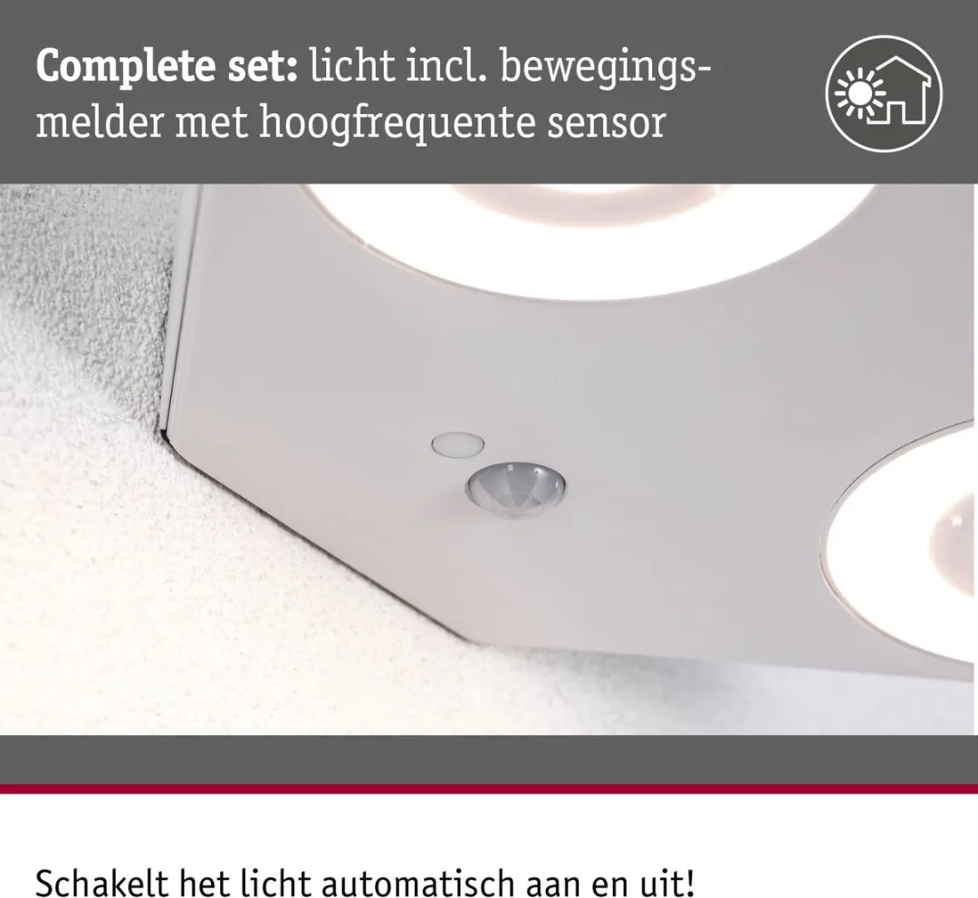 Paulmann Silma LED Wandarmatuur Buiten - 2x5,5W 3000K - IR Bewegingsmelder - IP44 - Wit
