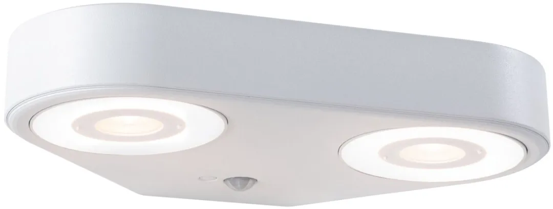 Paulmann Silma LED Wandarmatuur Buiten - 2x5,5W 3000K - IR Bewegingsmelder - IP44 - Wit
