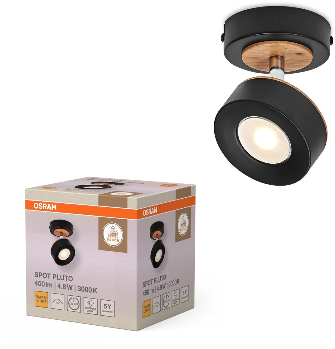 Osram Decor Spot Pluto 4,8W - Warm wit - Zwart