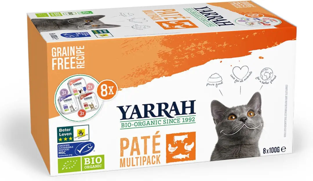 Yarrah Bio Kattenvoer Paté Graanvrij Kip & Rund