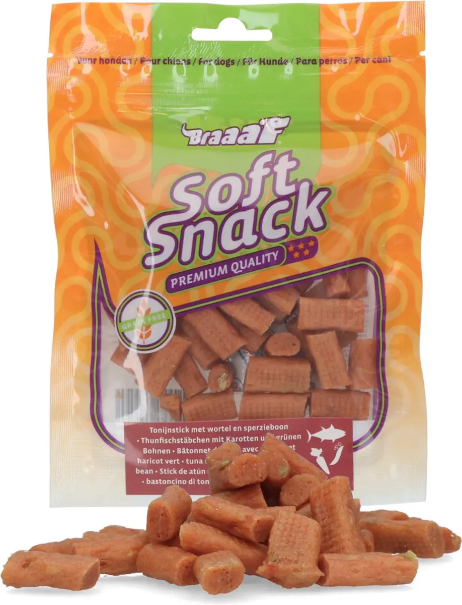 Braaaf Hondensnack Sticks Tonijn Wortel Sperzieboon 10x 85g - afbeelding 2 van 3