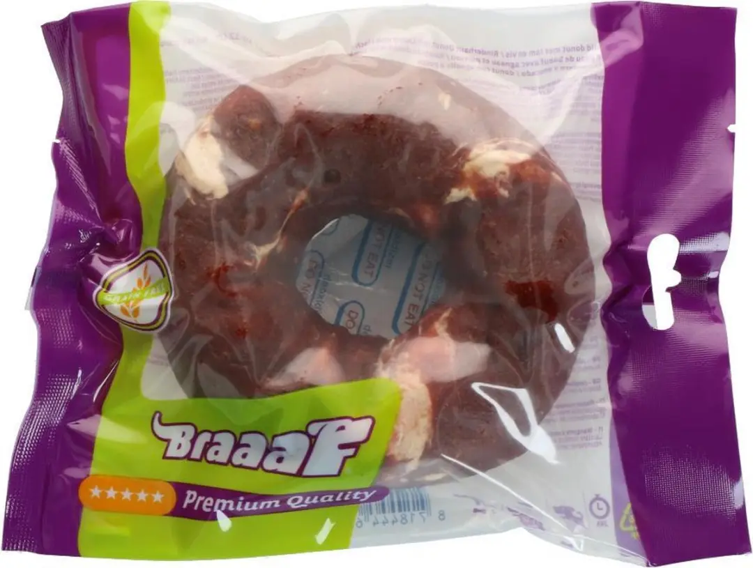 Braaaf Hondensnack Donut Lam & Vis 10-12 cm - 115 gr - afbeelding 6 van 6