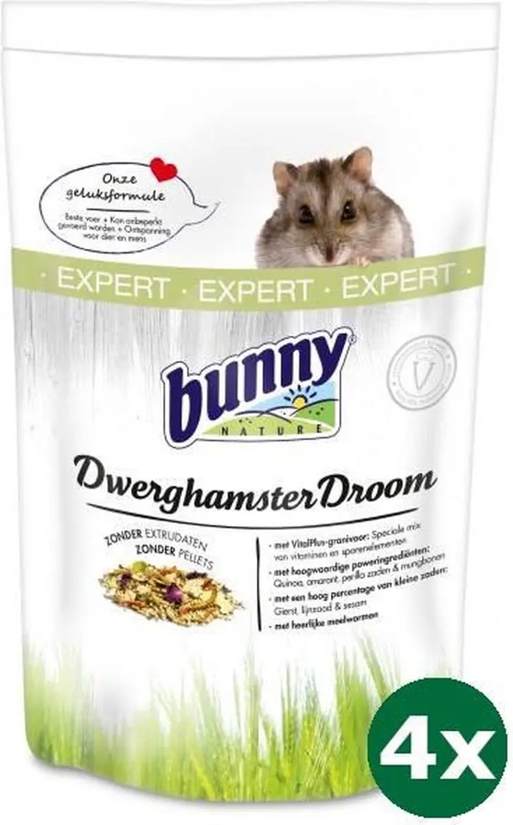 4x500 gr Bunny nature dwerghamsterdroom expert