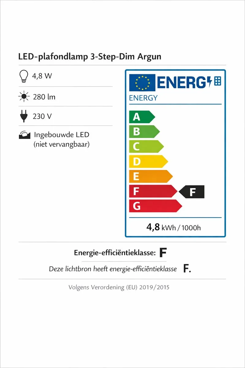 Paulmann LED Plafondlamp Argun 3-Step-Dim 280lm - Wit