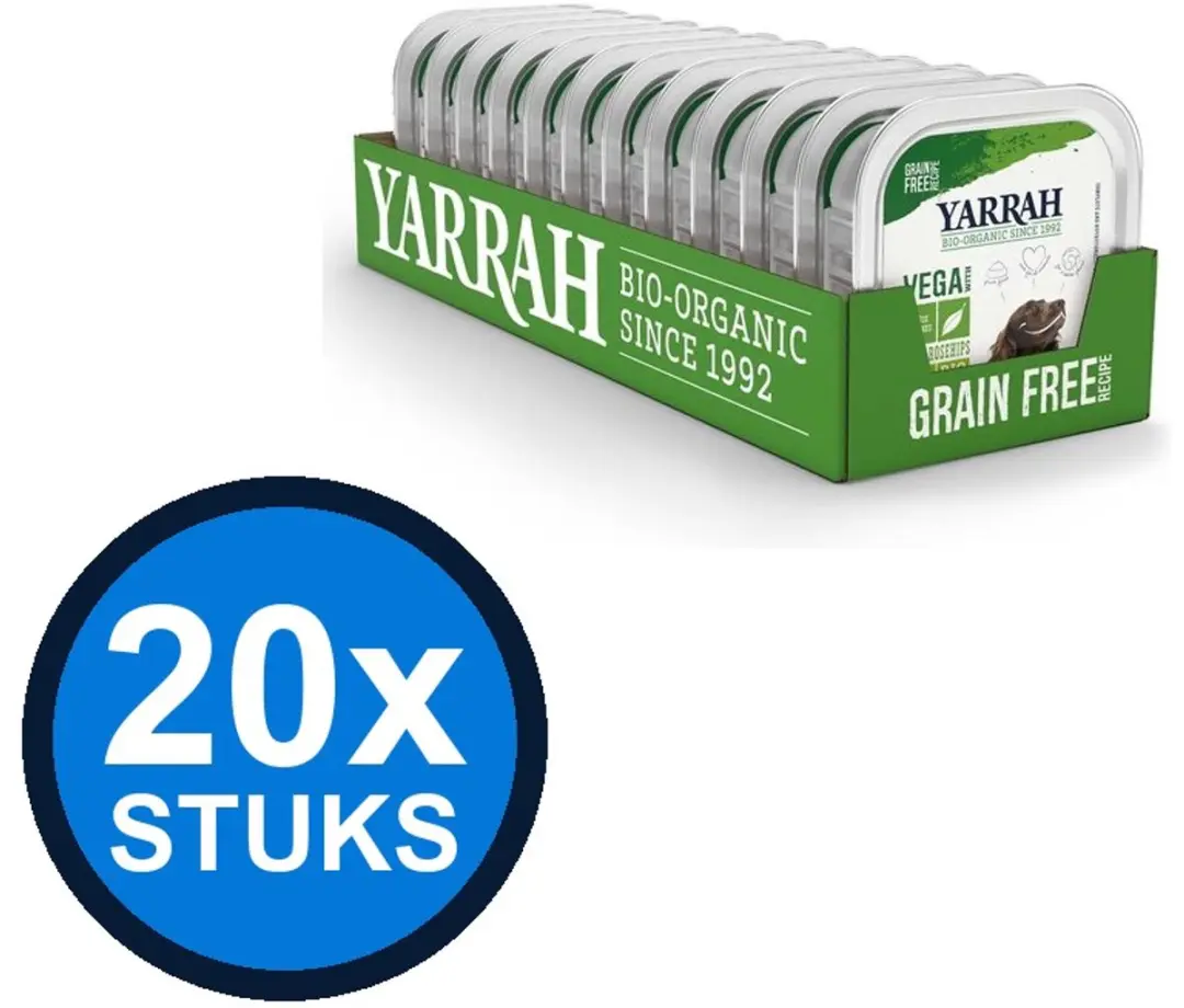 20x Yarrah dog bio alu brokjes grvr vega groente 150gr